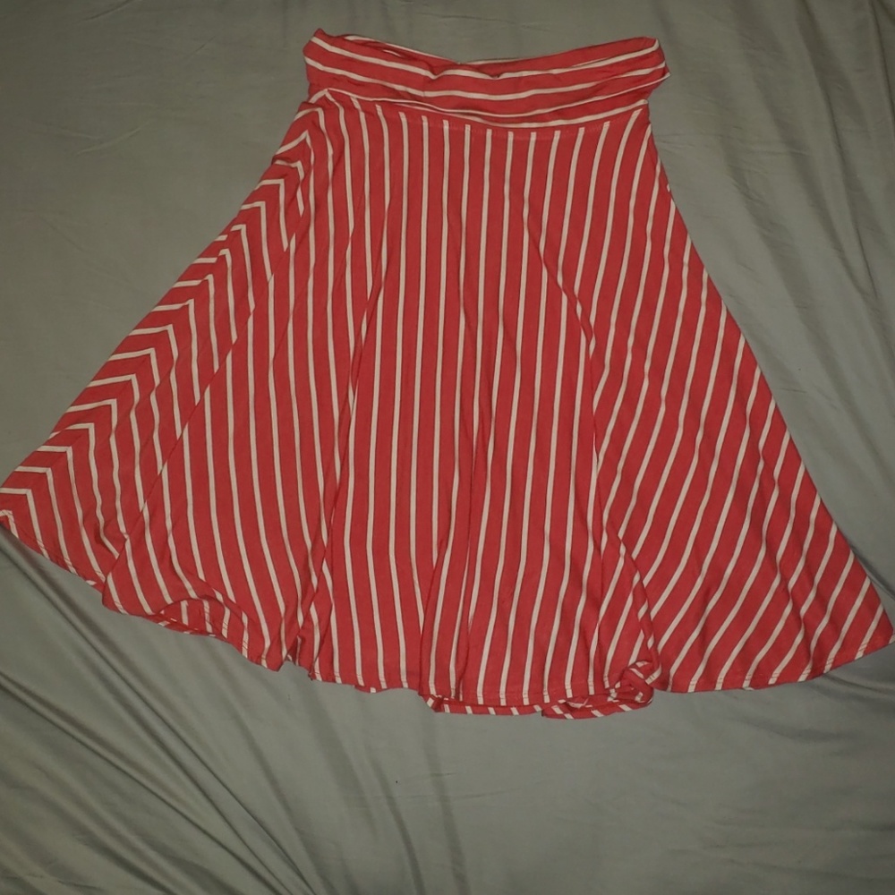 Max Studio - Striped A-Line Knit Skirt 